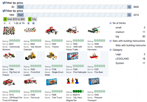 How LEGO set browser look like